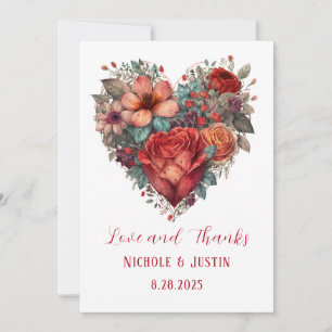 Valentine's Day Wedding Love and Thanks Invitation