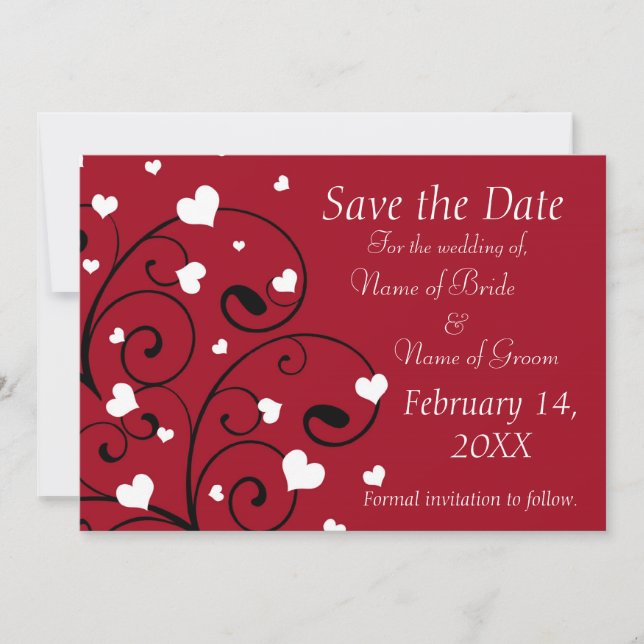 Valentine's Day Wedding Photo Save the Date Cards (Front)