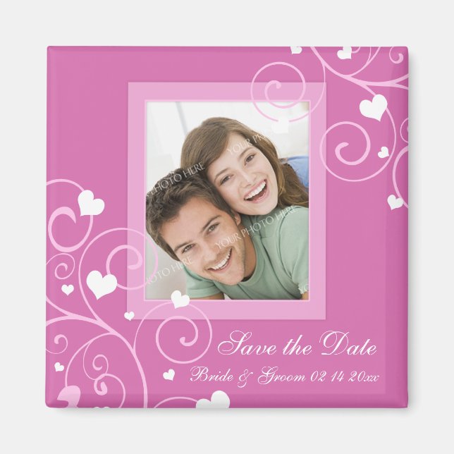 Valentine's Day Wedding Save the Date Photo Magnet (Front)