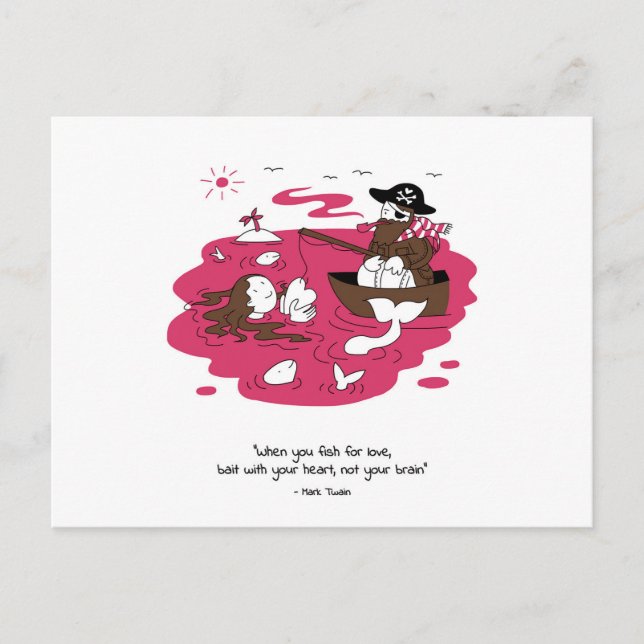 Valentine's Day - When you fish for love Postcard (Front)