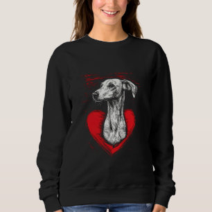 Valentine's Day Whippet Dog Valentine Sweatshirt