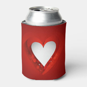 Valentine's Day White Heart - Customise Can Cooler