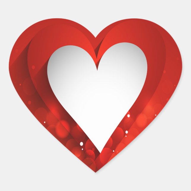 Valentine's Day White Heart - Customise Heart Sticker (Front)