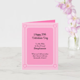 Valentine's Day Wife and Best Friend Add Year Card