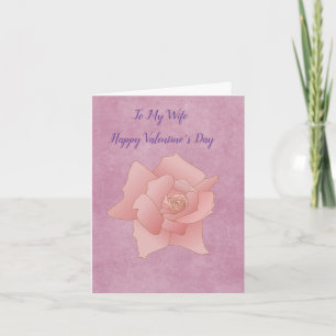 Valentine's Day Wife Pink Rose Card