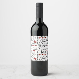 Valentines Day Wine Label