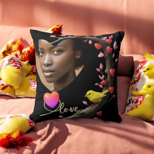 Valentine's Day with Canary bird Cushion