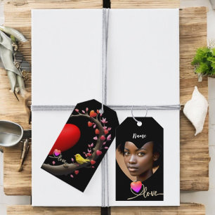Valentine's Day with Canary bird Gift Tags