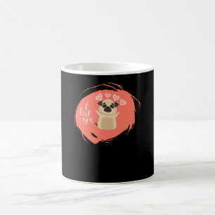Valentine's Day with Kawaii Pug Dog Coffee Mug