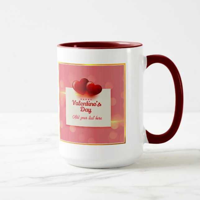 Valentine's Day With Red Hearts I Romantic Love Mug (Right)
