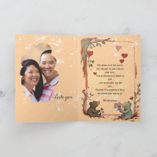 Valentine's Day with Rich Teddy Bear Holiday Card