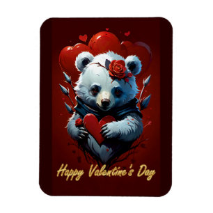 Valentine's Day with Rich Teddy Bear Magnet