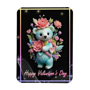Valentine's Day with Rich Teddy Bear Magnet