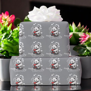 Valentine's Day with Rich Teddy Bear Wrapping Paper