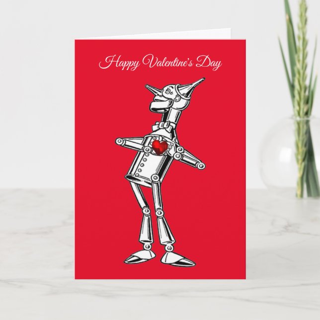   Valentine's Day Wizard of Oz Tin Man Red Heart Holiday Card (Front)