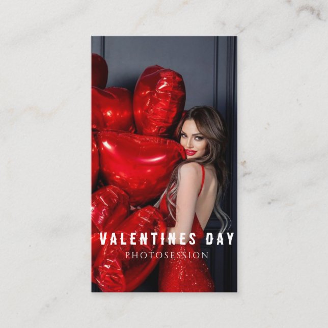 Valentine's Day Woman Girl Photosession Business C Business Card (Front)