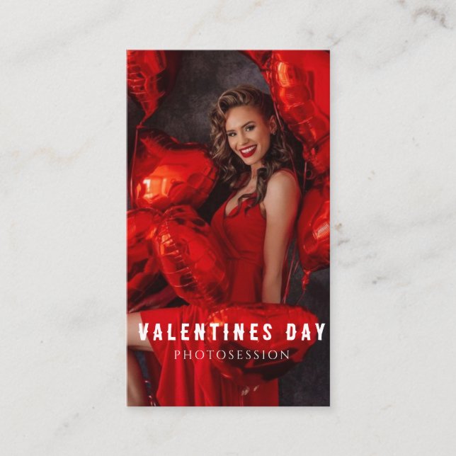 Valentine's Day Woman Girl Photosession Business C Business Card (Front)