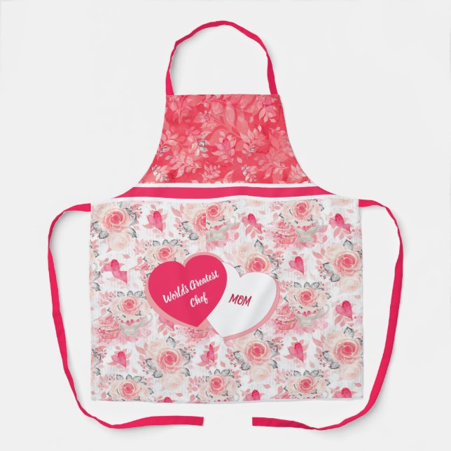 Valentine's Day World's Greatest Chef, MOM Apron (Front)