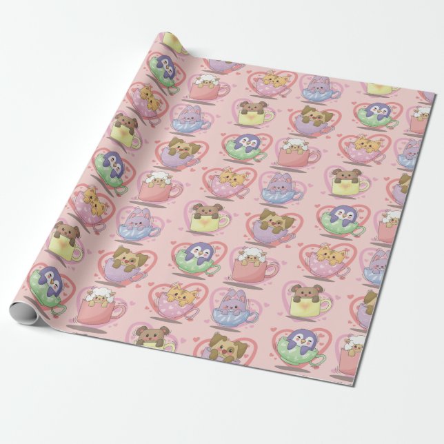 Valentine's Day Wrapping Paper (Unrolled)