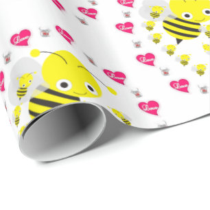 Valentine's Day Wrapping Paper Bumblebee Mice