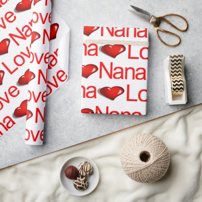 Valentine's Day Wrapping Paper Love NanaRed Hearts (Crafts)