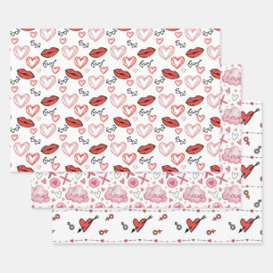 Valentine's Day Wrapping Paper Sheet