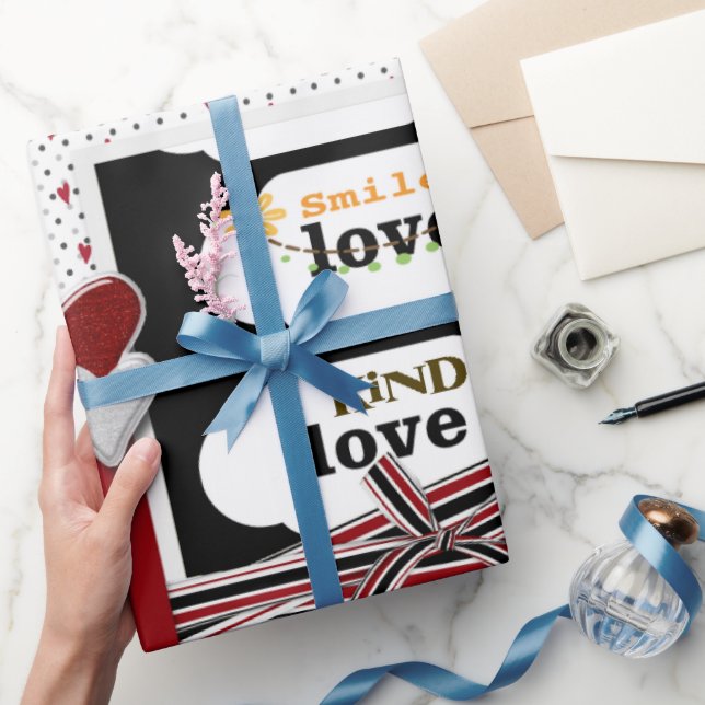 Valentine's Day Wrapping Paper Smile Love Kind (Gifting)