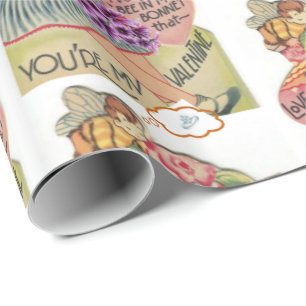 Valentine's Day Wrapping Paper Vintage