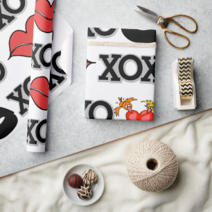 Valentine's Day Wrapping Paper Xoxo Bird Hearts