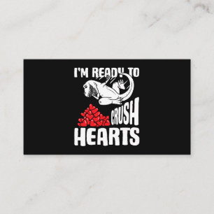 Valentines Day Wrestling Dinosaur Im Ready To Crus Business Card