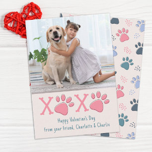 Valentines Day XOXO Pet Dog Photo Classroom Kids Card