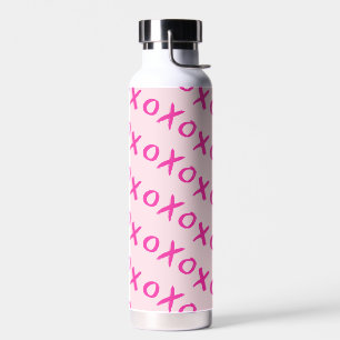 Valentine's Day XOXO Pink pattern galentine's Water Bottle