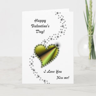 Valentine's Day - yellow black Rainbow heart Holiday Card