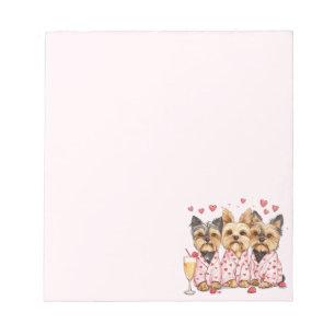 Valentines Day Yorkie Dogs Notepad