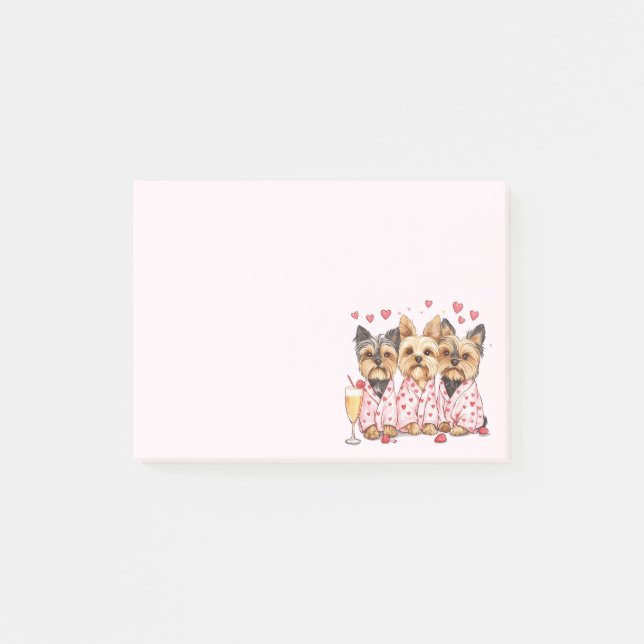 Valentines Day Yorkie Dogs Post-it Notes (Front)