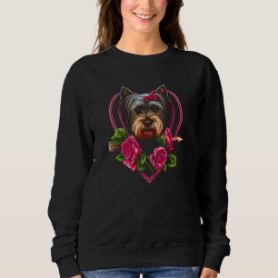 Valentine's day Yorkshire Terrier Dog Valentine  3 Sweatshirt