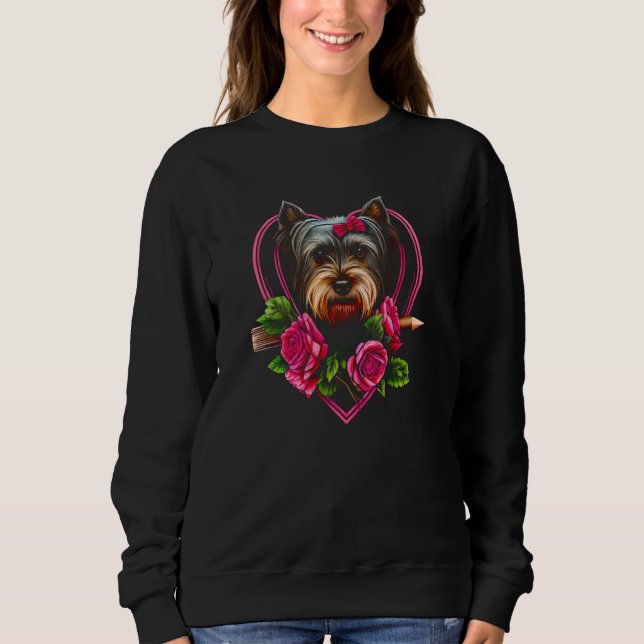 Valentine's day Yorkshire Terrier Dog Valentine  3 Sweatshirt (Front)