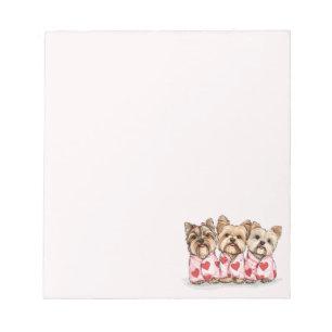 Valentines Day Yorkshire Terrier Dogs Notepad