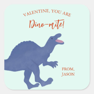 Valentine's Day You Are Dino-mite Dinosaur Square Sticker