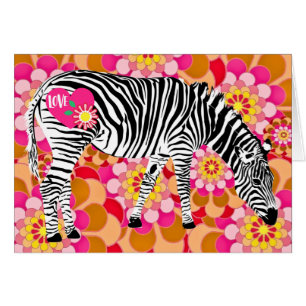 Valentine's Day Zebra with Mod Vintage Flowers