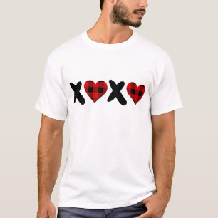 Valentine's Days Buffalo Plaid XOXO Couple Matchin T-Shirt