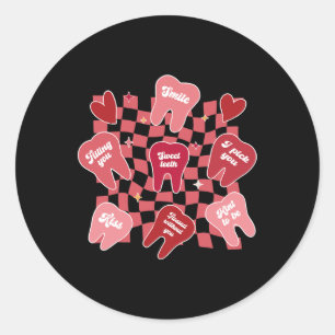 Valentines Dentist Dental Hygienist Tooth Candy Co Classic Round Sticker