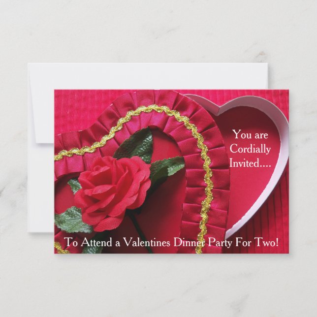 Valentines Dinner Party Invitation for Two or more (Front)