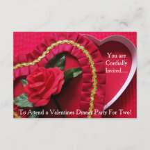 Valentines Dinner Party Invitation for Two or more