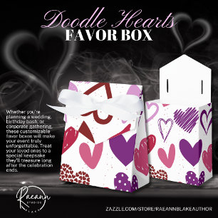 Valentine's Doodle Hearts Favour Box