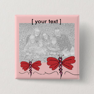 Valentines dragonfly template button