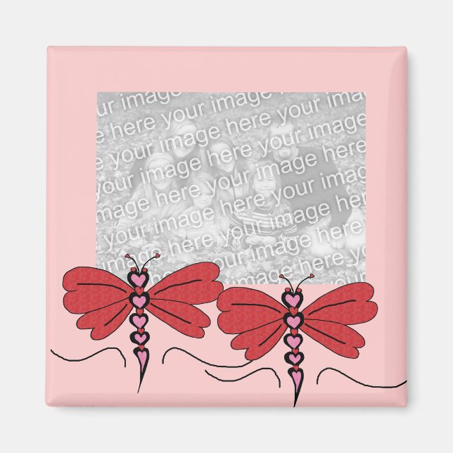Valentines Dragonfly template magnet (Front)