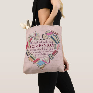 Valentines Elegant Book Lover Shakespeare Quote Tote Bag