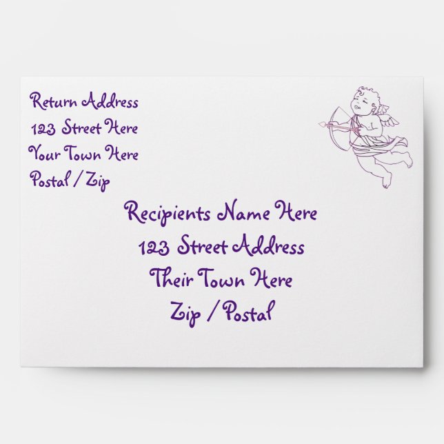 Valentine's Envelopes Personalised Cupid Envelopes (Front)