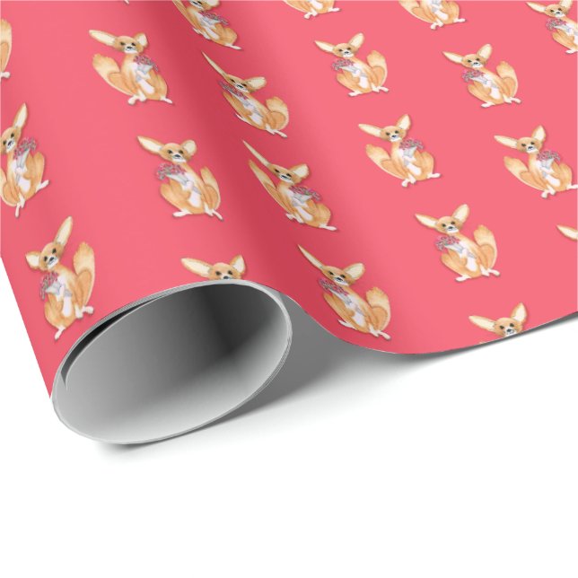 Valentine's Fennec Fox Wrapping Paper (Roll Corner)